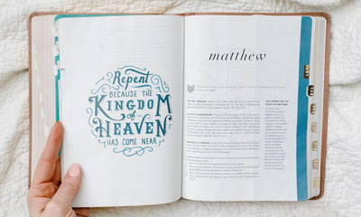 Photo of an open Bible